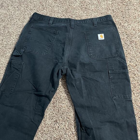Carhartt Other - Carhartt Pants Mens 38x30 Black Relaxed Fit Carpenter Work Canvas Dungaree 90s